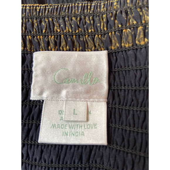 Camilla Egyptian print  long skirt, Layered Maxi Skirt w/crystal embellishment - Picture 4 of 13